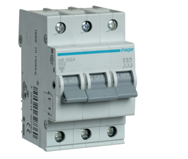Автоматический выключатель Hager 3P 6kA 32A (27110781)