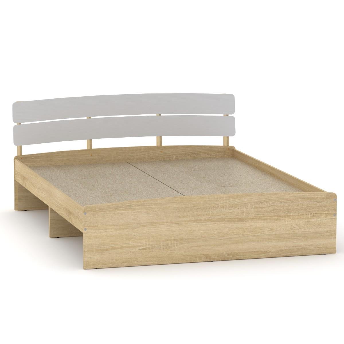 Ліжко двоспальне Компаніт Модерн-160 Сонома/Німфея альба (14107)