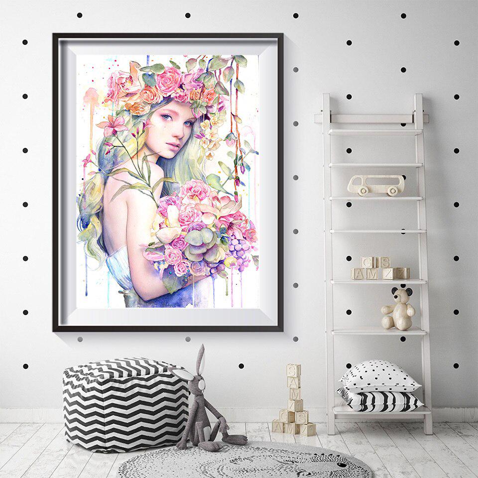 Алмазная Мозаика Emerald Craft Девушка с цветами 30x40 см (24461)