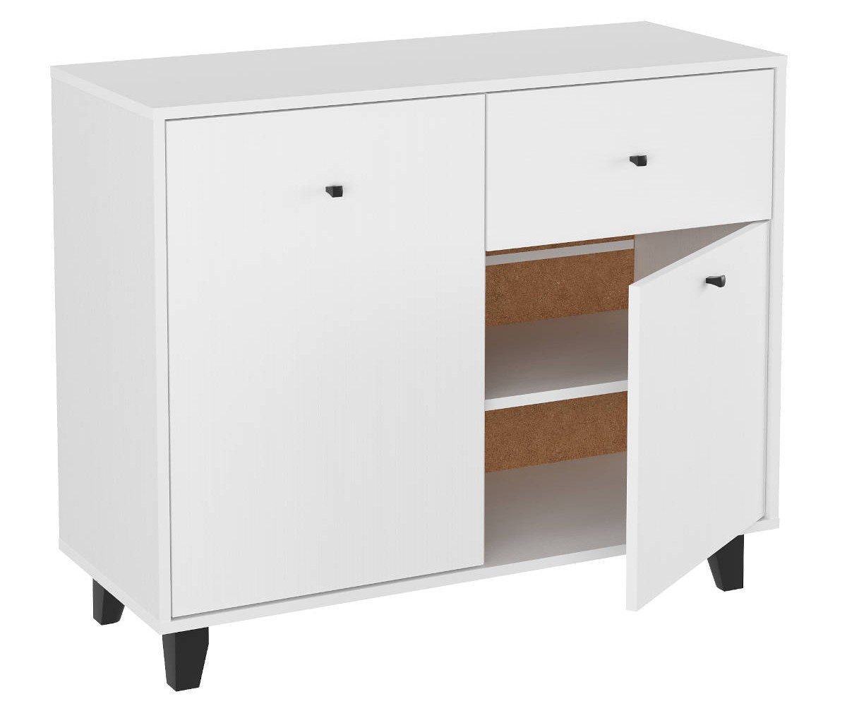 Комод Компаніт Комод 21 із дверцятами и ящиком 100х40х82 см Альба Білий (15334)