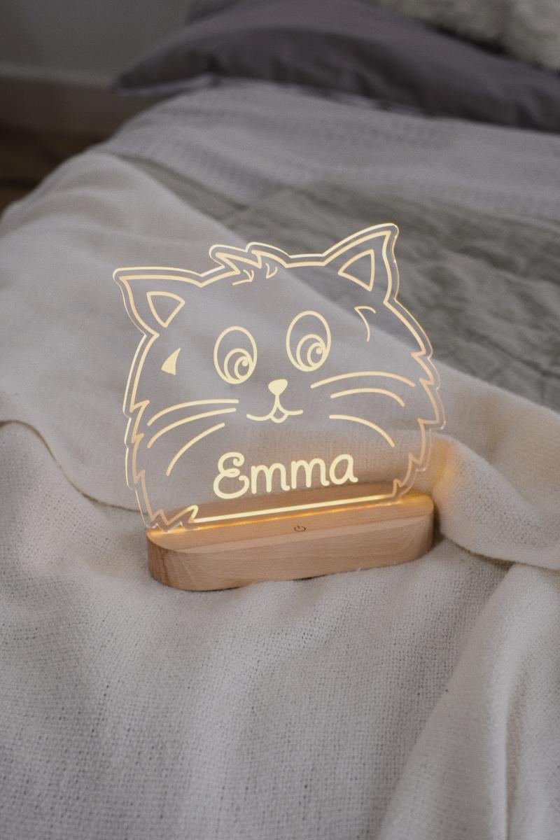 Ночник Кот из дерева (13486057)