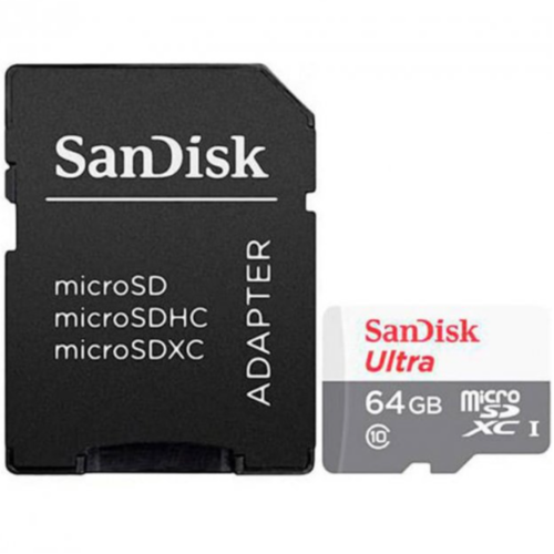 Карта памяти SanDisk microSDXC Ultra Class 10 64 GB + SD адаптер (00-00007768)