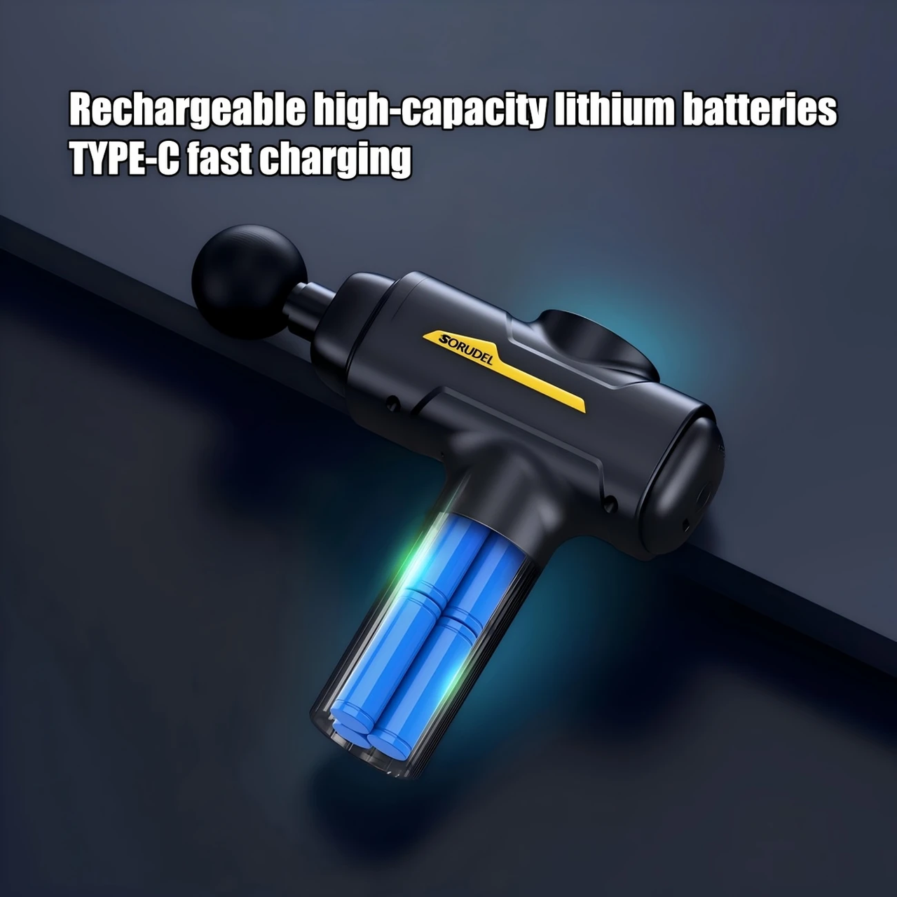 Масажер перкусійний ударний Sorudel для м'язів/антицелюлітний з 8 насадками (2649985146) - фото 5