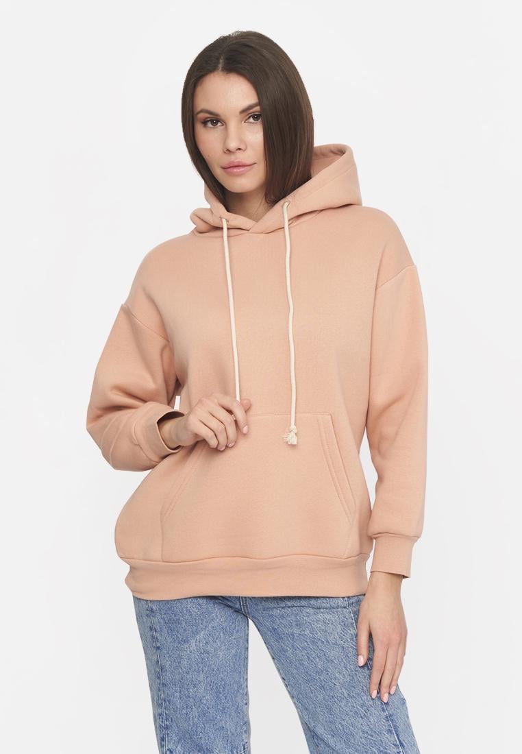 Худі женский утепленный ROZA 220214 M Светло-бежевый (4824005660917)