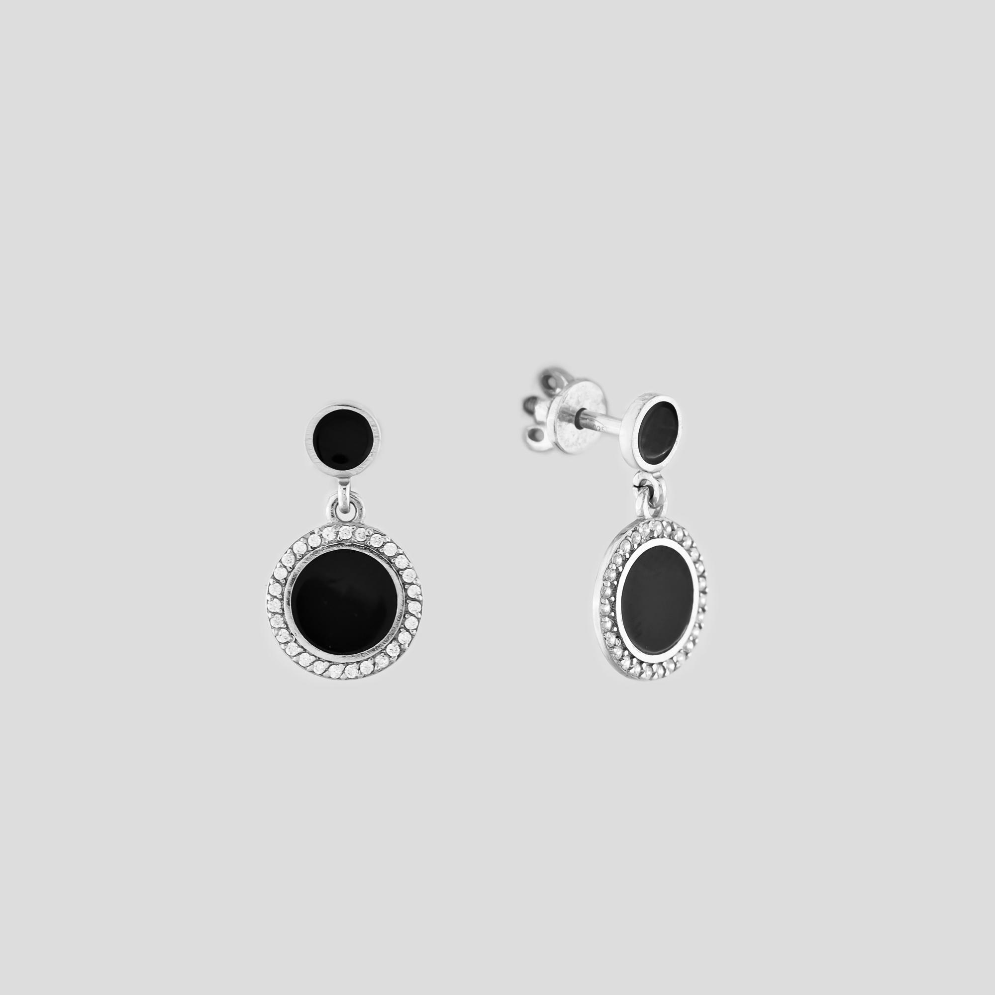 Серебряные серьги Minimal Темный винтаж (16580)
