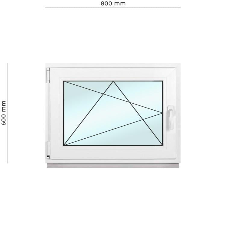 Окно металлопластиковое Framex поворотно-откидное с левым открытием 800х600 мм Белый - фото 2