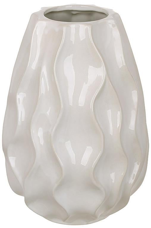 Ваза керамическая Волна 14х22 см Белый
