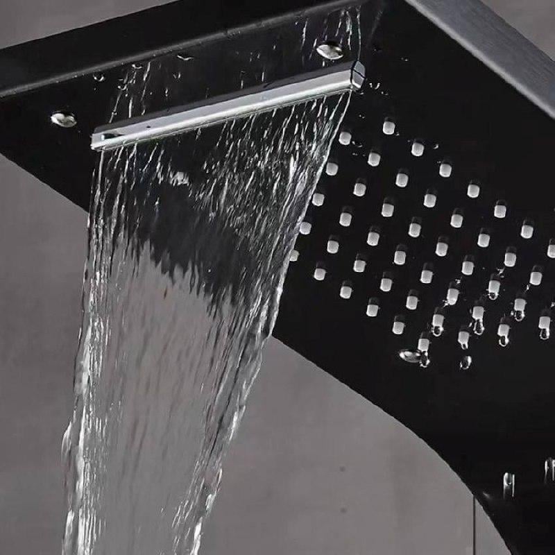 Душевая панель Epelli Megacascata Nero B с фиксированной воронкой/массажными форсунками и изливом Черный (2447983872) - фото 8 Душевая панель Epelli Megacascata Nero B с фиксированной воронкой/массажными форсунками и изливом Черный (2447983872) - фото 8