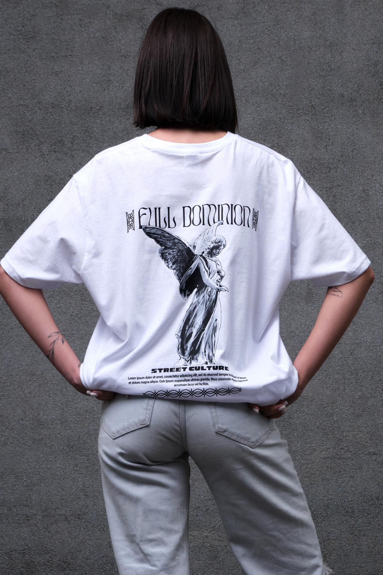 Футболка женская Without Dominion с принтом оверсайз XXL/3XL White (XXL8049257)