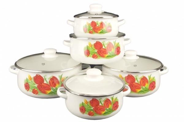 Набір каструль А-Плюс емальованих 10 пр. (609)