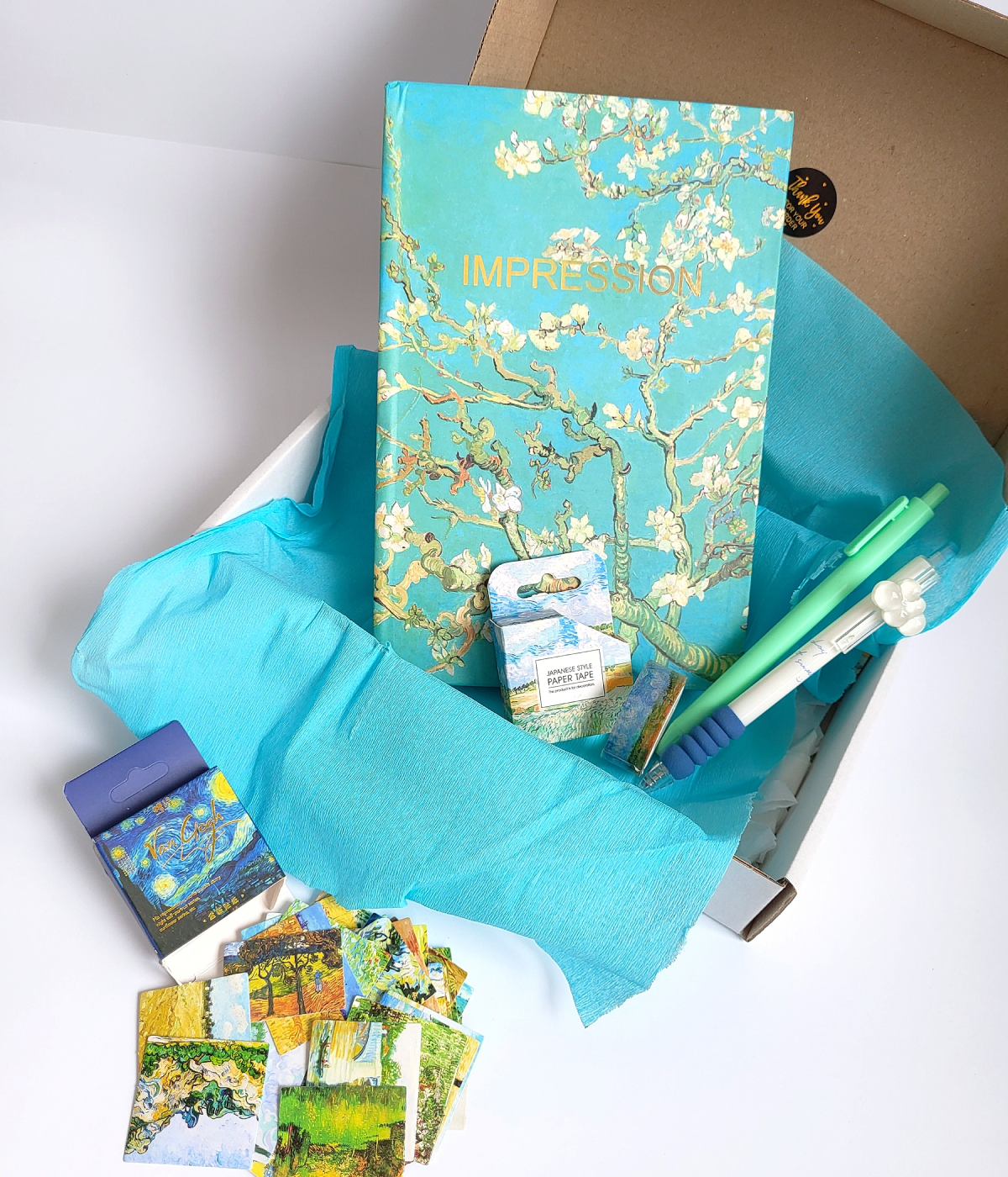 Подарунковий набір канцелярії з картиною Ван Гог Цвіт мигдалю 5 предметів (340)