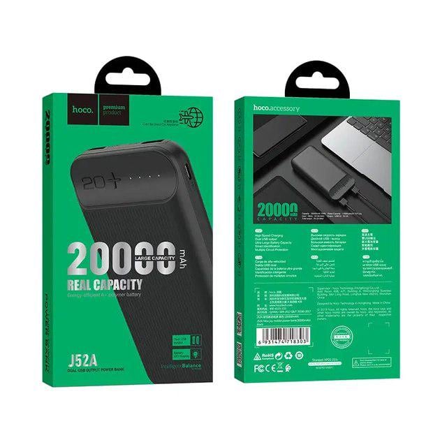 Повербанк Hoco J52A 20000 mAh Black (529876) - фото 3