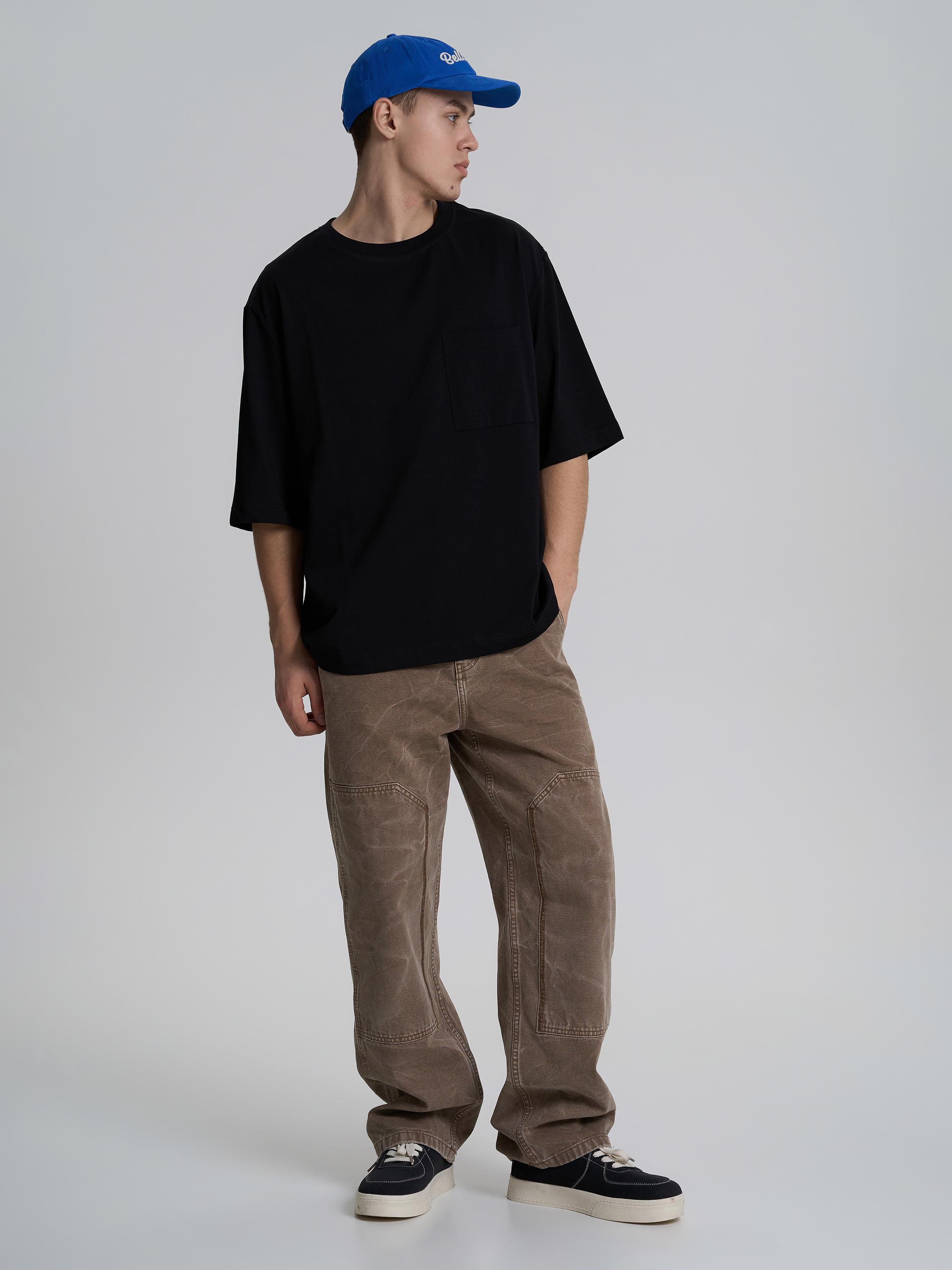 Футболка чоловіча оверсайз з нашивною кишеньою ROZA 230911 2XL Чорний (4824005722745) - фото 2 Футболка чоловіча оверсайз з нашивною кишеньою ROZA 230911 2XL Чорний (4824005722745) - фото 2