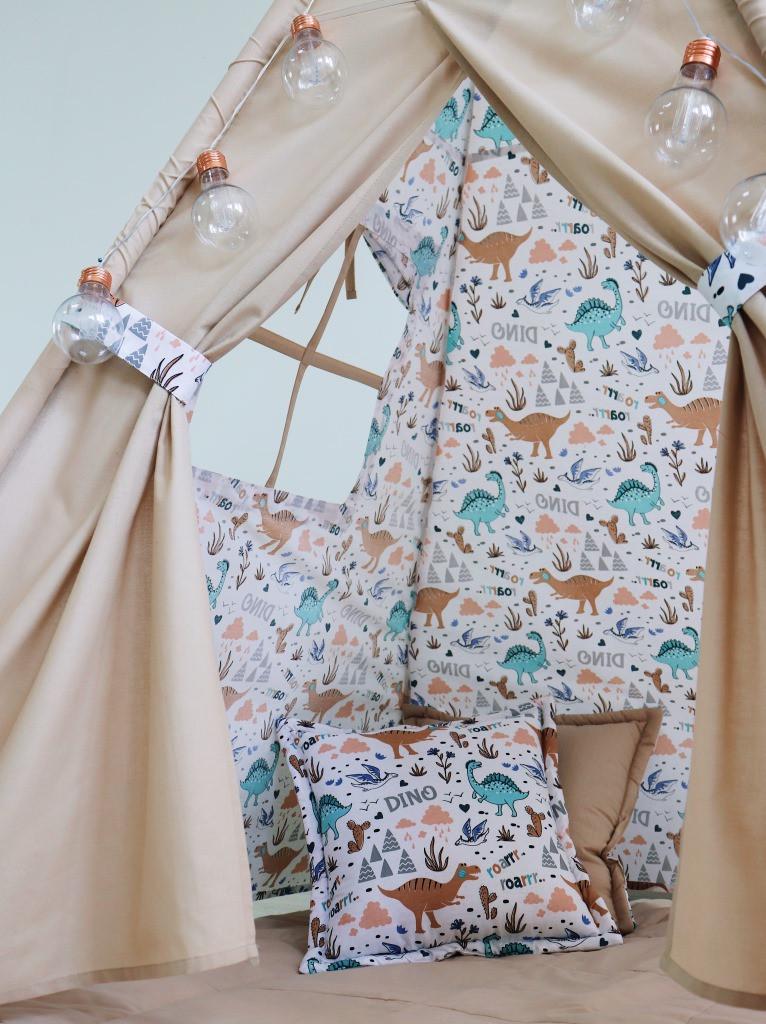 Вігвам дитячий для хлопчика Динозаврики з килимком і подушками з кошиком для білизни - фото 6 Вігвам дитячий для хлопчика Динозаврики з килимком і подушками з кошиком для білизни - фото 6