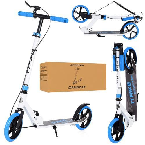 Самокат взрослый складной iTrike SR 2-051-WBL Бело-голубой - фото 2 Самокат взрослый складной iTrike SR 2-051-WBL Бело-голубой - фото 2