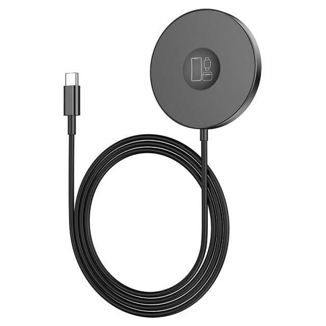 Зарядное устройство беспроводное Hoco CW41 3в1 MagSafe 15W Черный (20543882)