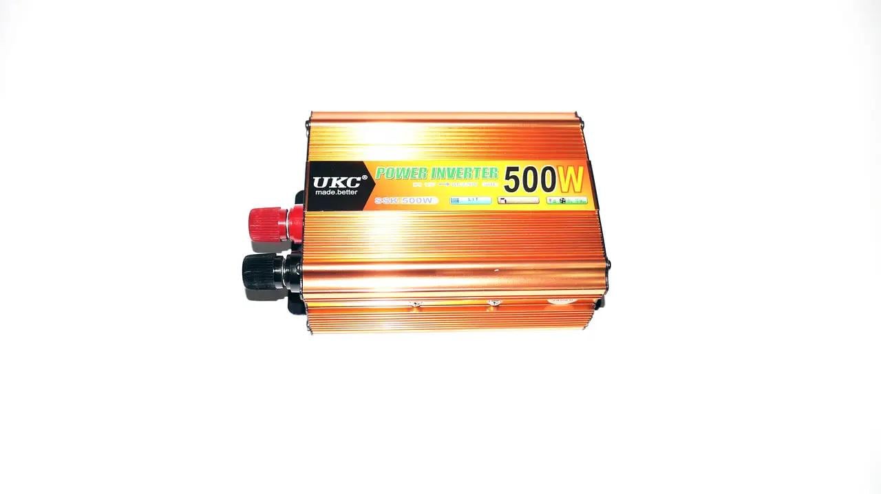 Автомобильный инвертор UKC алюминиевый инвертор 12/220 В 500W Золотистый (2079257981) - фото 4