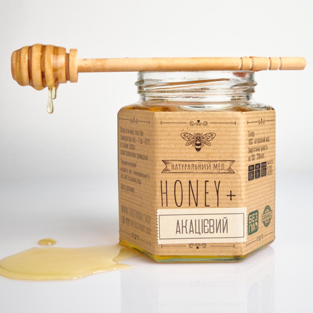 Мед натуральный Honey+ Natural акациевый 500 г Мед натуральный Honey+ Natural акациевый 500 г