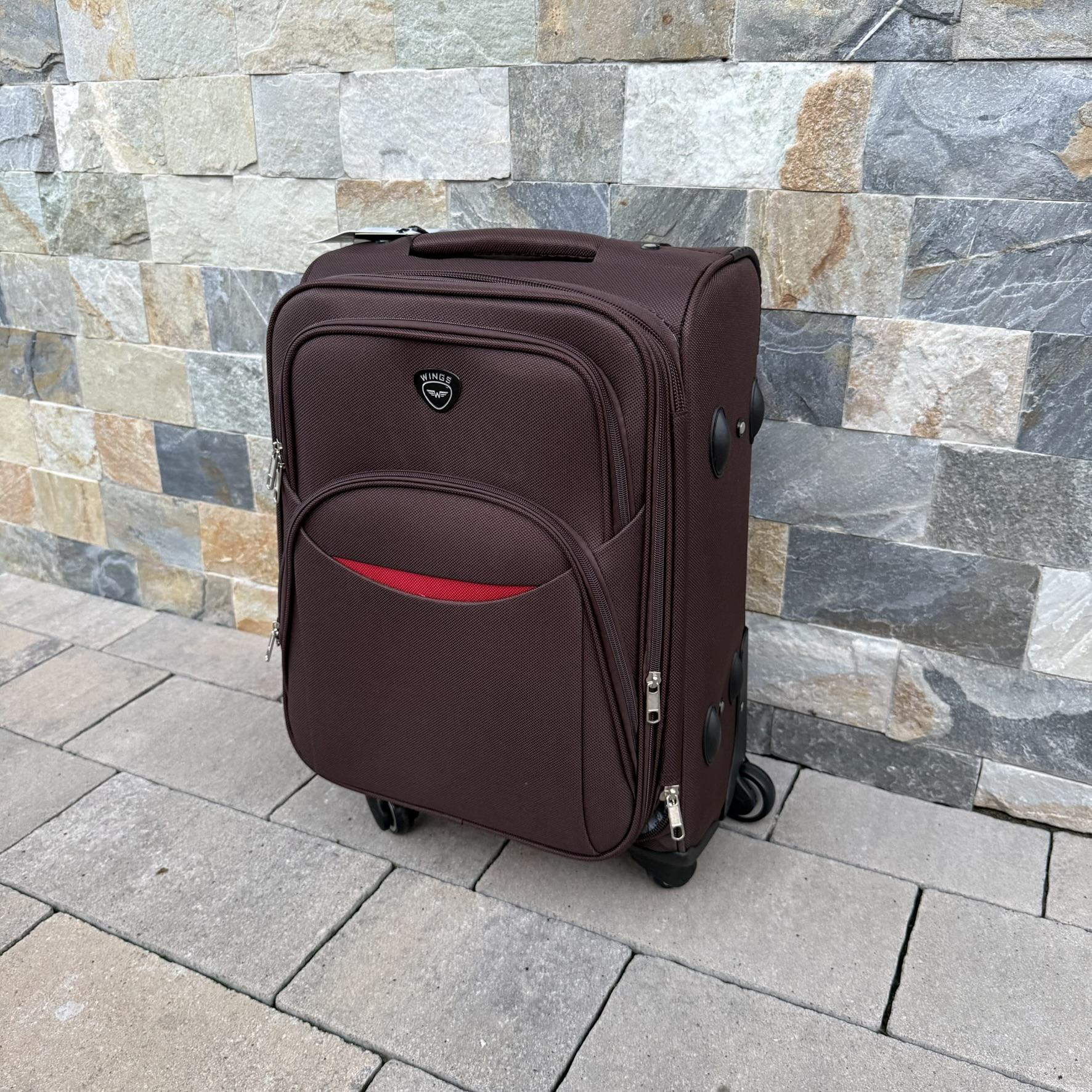 Валіза тканинна на 4 колесах Wings 1708 S Коричневий (30485148) - фото 3