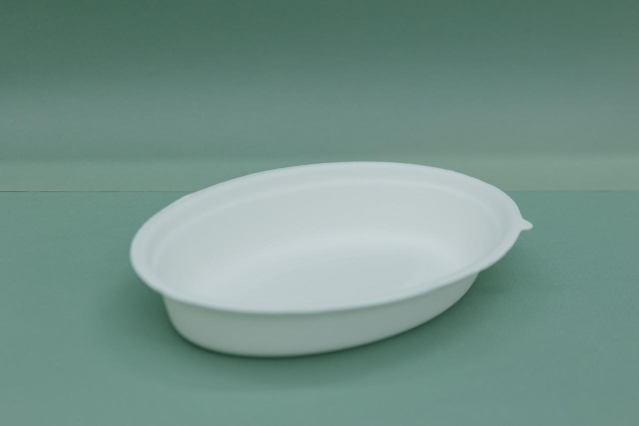 Одноразовая тарелка овальная из тростника 710 мл 125 шт. - фото 1