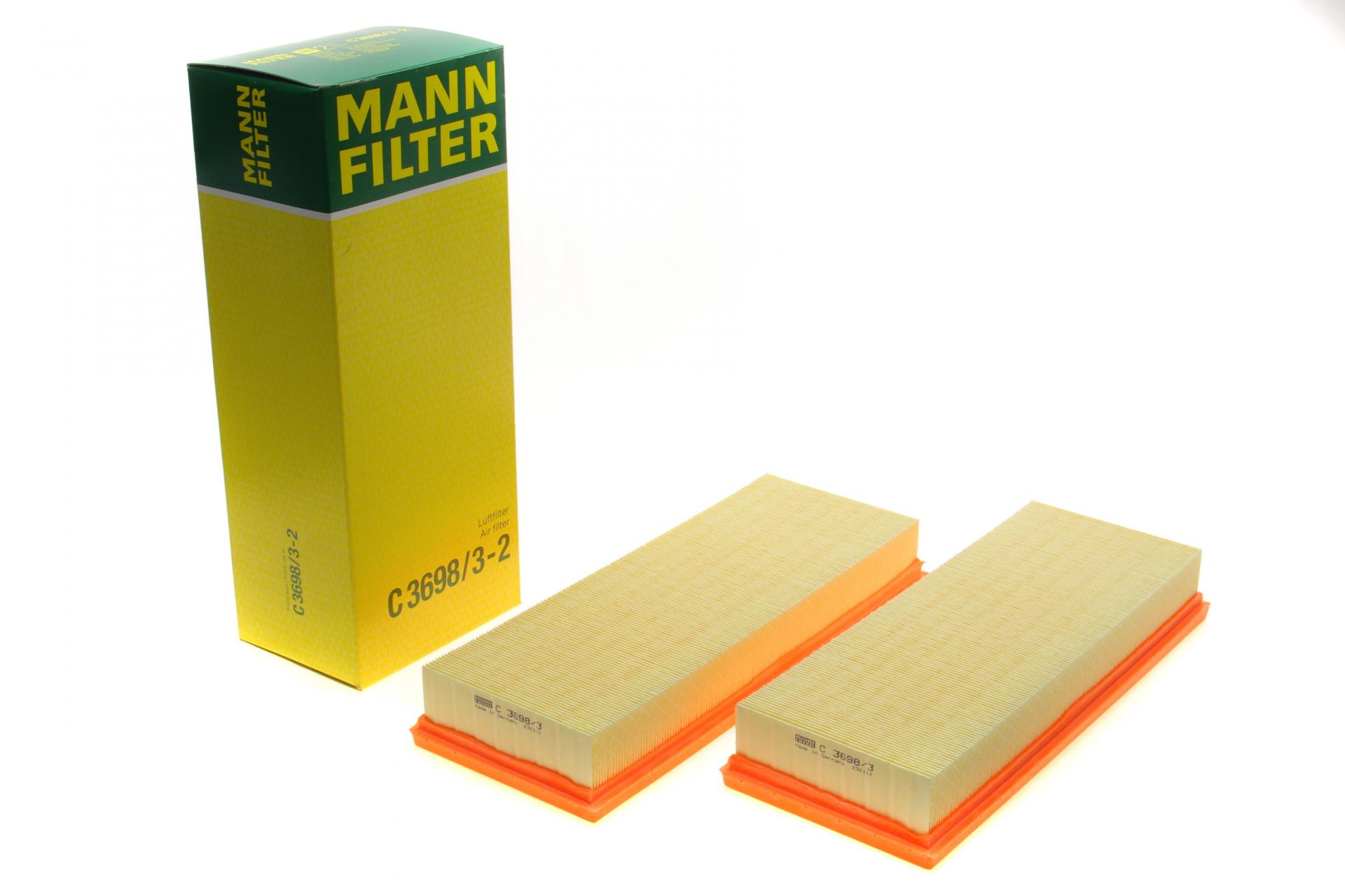 Фильтр воздушный Mann-Filter для MB C-class W203/W204/E-class W211/W212 2,5-5,5 M112/M113/M272 00-14 2 шт. (C 3698/3-2)