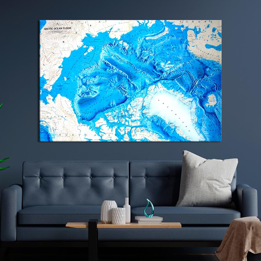 Картина карта Северный Ледовитый океан 51x34 см (A1324-1) Картина карта Северный Ледовитый океан 51x34 см (A1324-1)