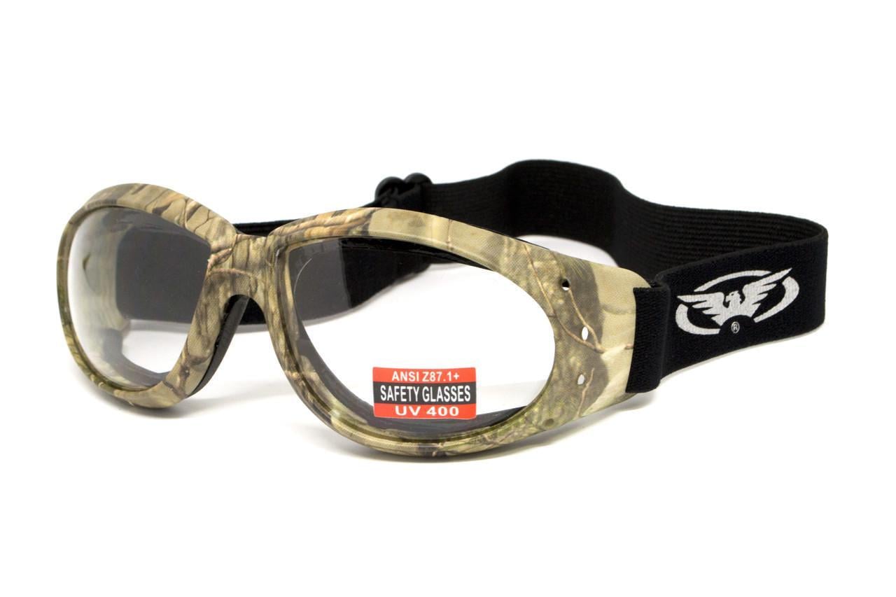 Очки защитные с уплотнителем Global Vision Eliminator Camo Forest clear в камуфлированной оправе Прозрачный