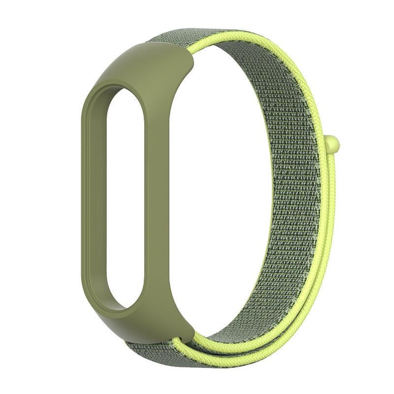 Ремешок MiJobs нейлоновый для Xiaomi Mi Band 5/6 Хаки/Салатовый (1035P)