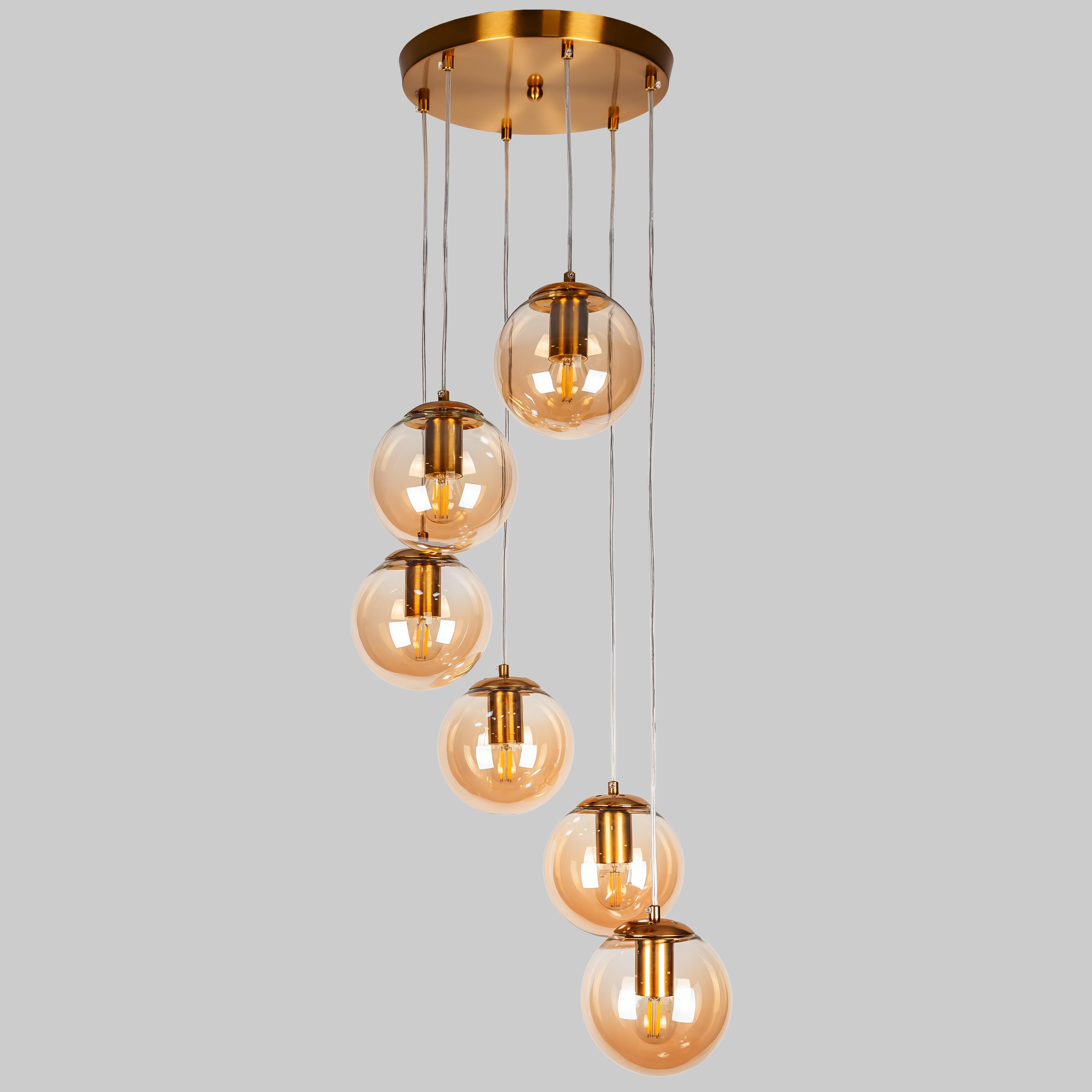 Люстра с пулями на 6 ламп Бронзовый (56-PR150F-6 BRZ+BR (300))