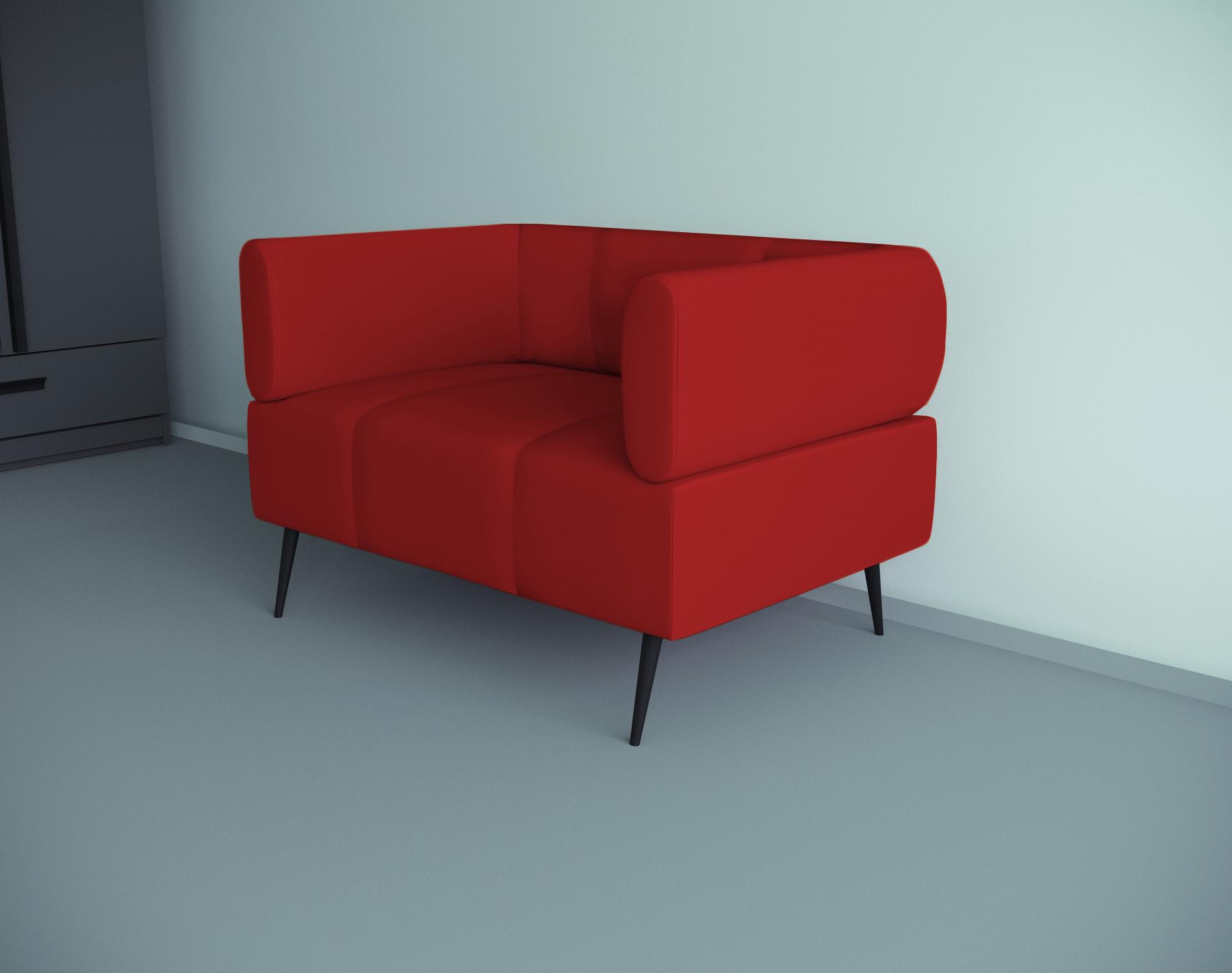 Крісло офісне ТОБІ ШО Бенно-1 з підлокітниками та конусною ногою шкірзам 1000х720х750 мм Червоний (2210) - фото 2