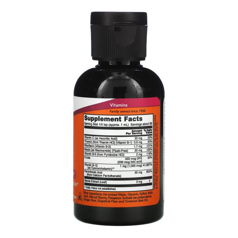 Комплекс витаминов группы B NOW B-12 Liquid B-Complex 59 мл (08008-01) - фото 2