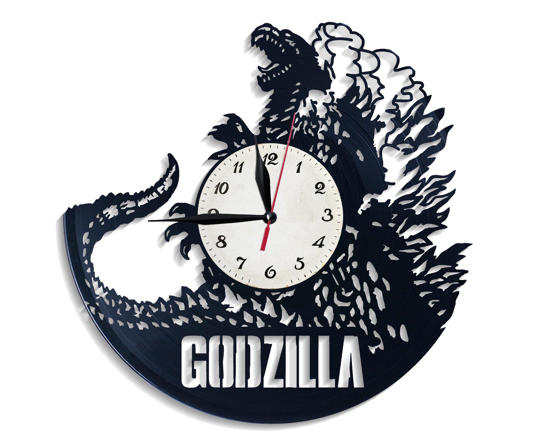 Часы настенные Годзилла 2643 из виниловой пластинки