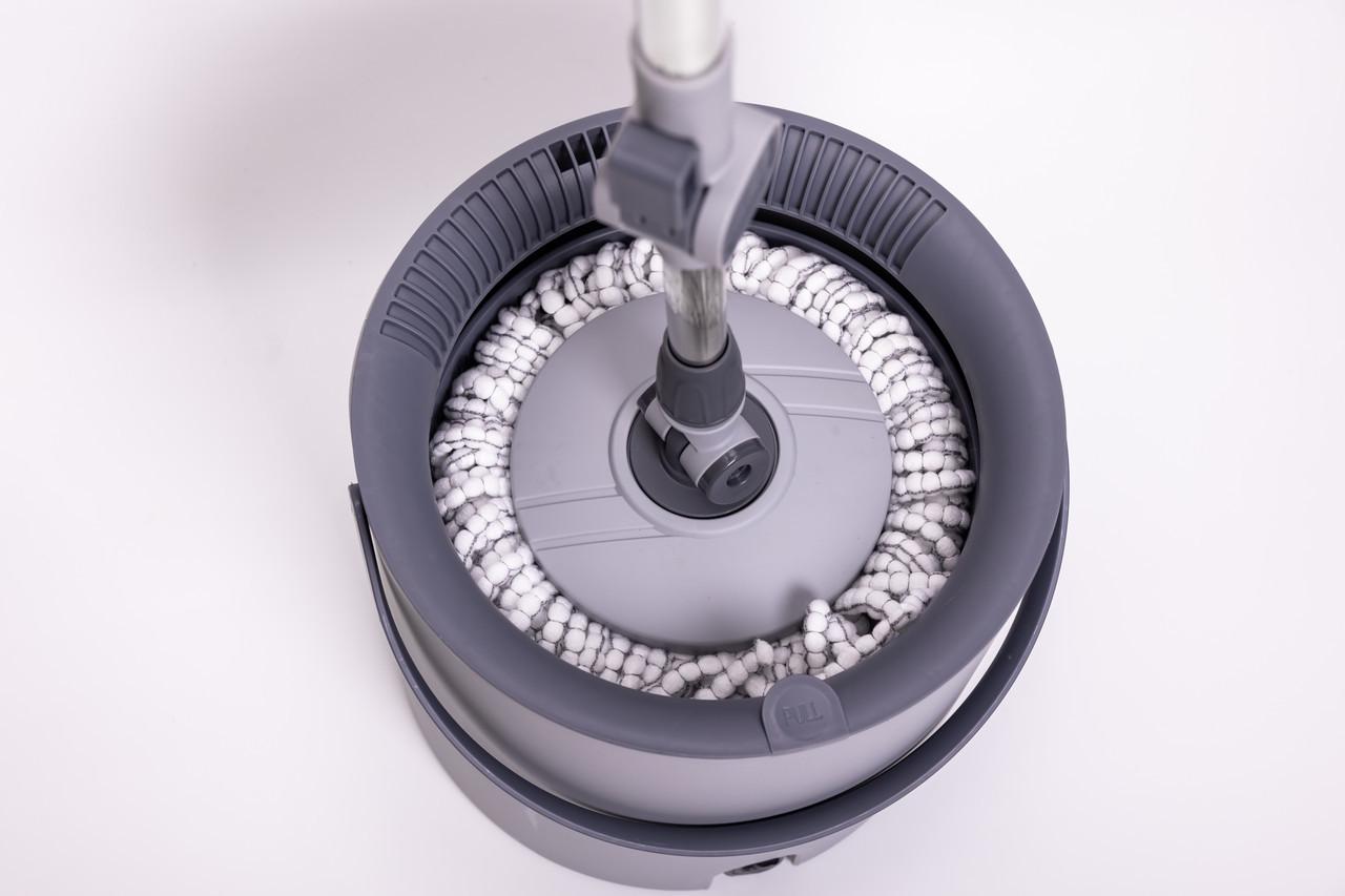 Набор для уборки с круглой телескопической шваброй из микрофибры и ведром с отжимом для пола (HP-35015-22) - фото 5 Набор для уборки с круглой телескопической шваброй из микрофибры и ведром с отжимом для пола (HP-35015-22) - фото 5