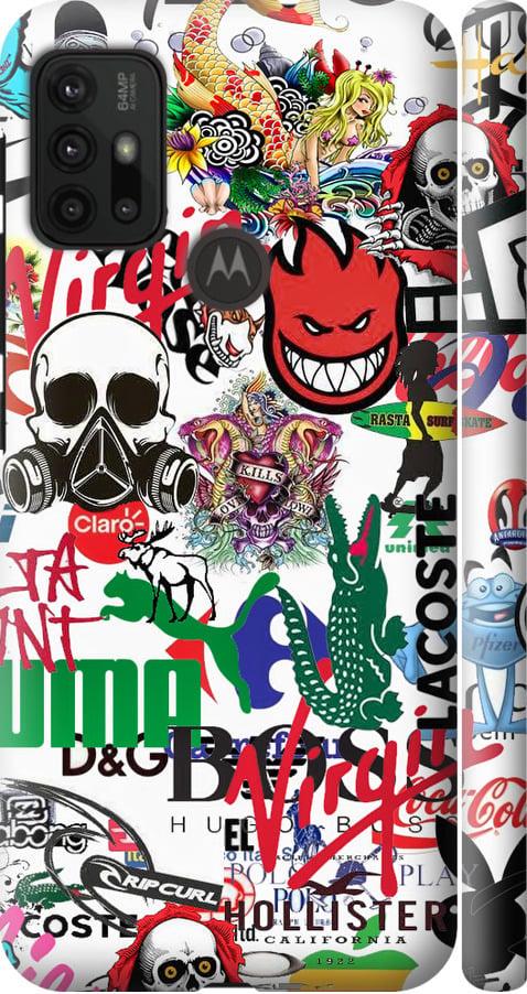 Чехол на Motorola Moto G10 Many different logos (4022m-2319-42517)