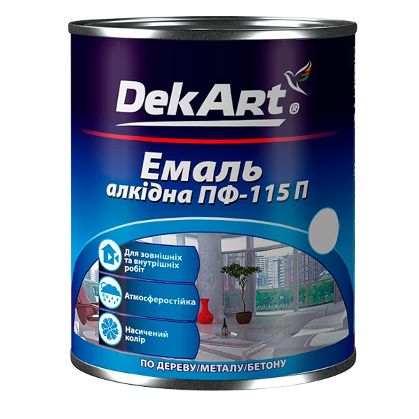 Эмаль DekArt ПФ-115П алкидная 50 кг Темно-серый (2792906707)
