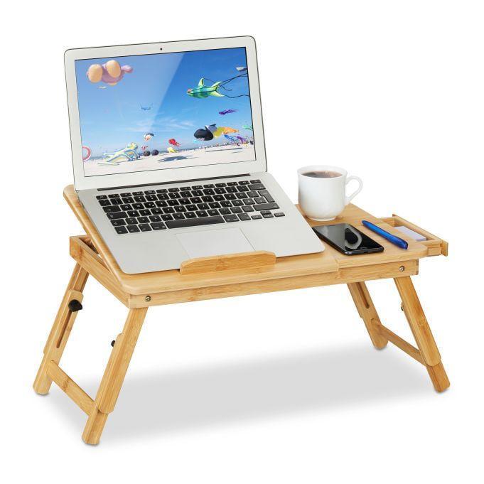 Подставка для ноутбука Relaxdays из бука раскладная 49x61x30 см (2184031520)