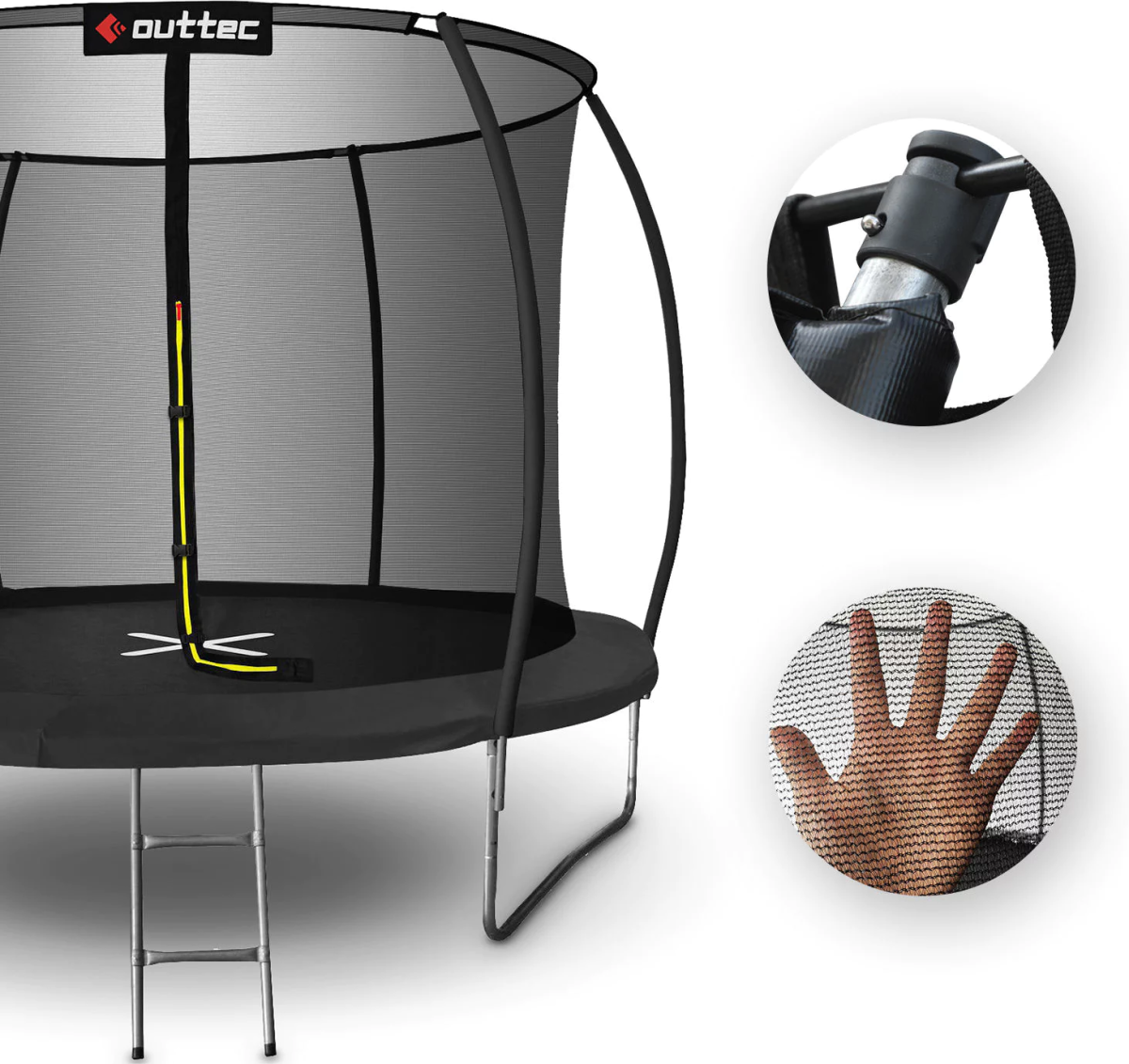 Батут Outtec Pumpkin с внутренней сеткой 14 футов 435 см Черный (408389) - фото 2