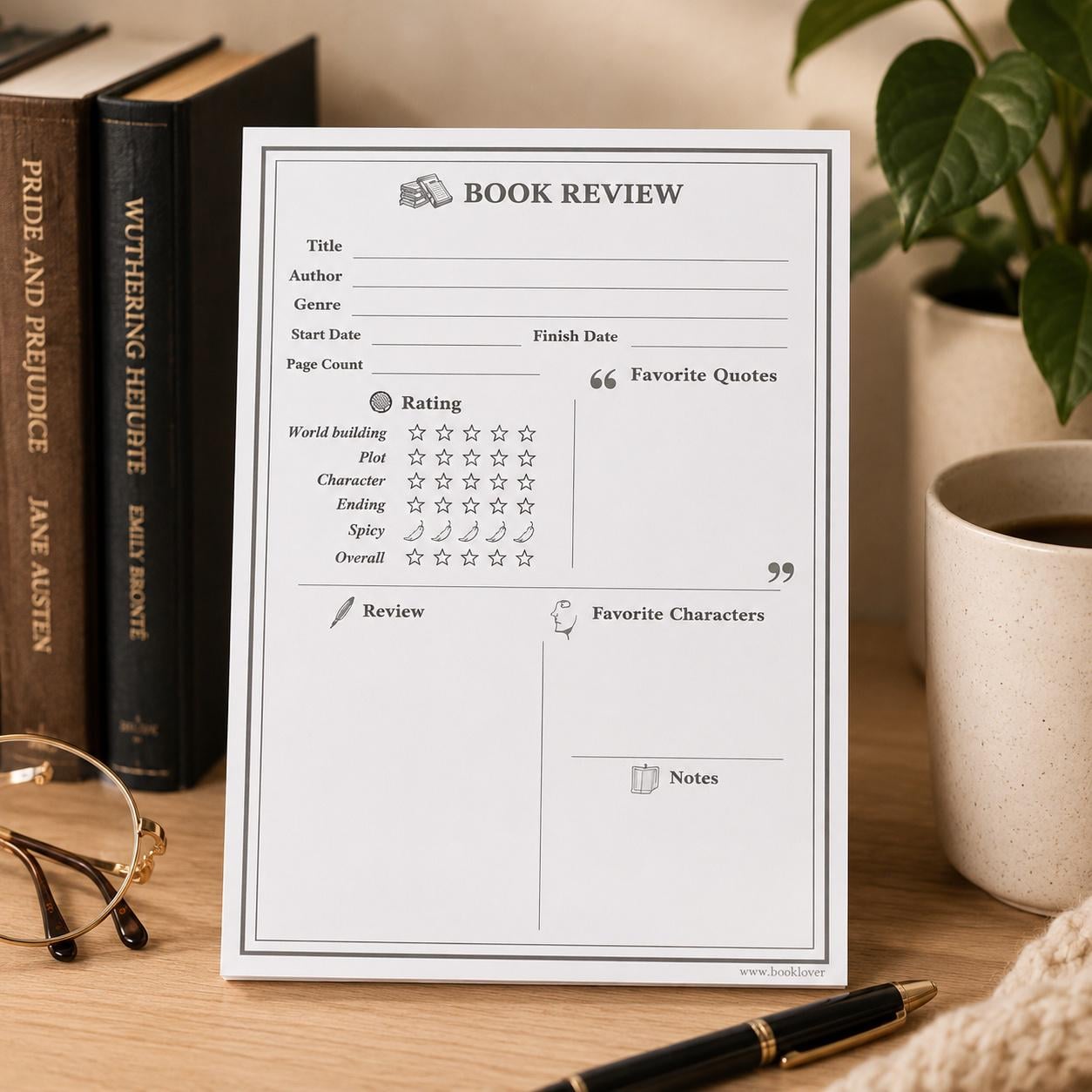 Блокнот для рецензий на книги Book Review классический (BRN-CLS-050)