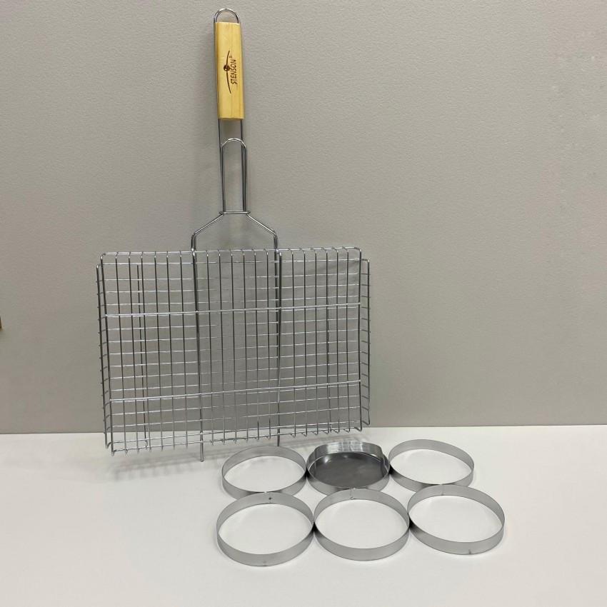 Решітка-гриль для гамбургерів Stenson MH-4889 з нержавіючої сталі (2126287172) - фото 2 Решітка-гриль для гамбургерів Stenson MH-4889 з нержавіючої сталі (2126287172) - фото 2