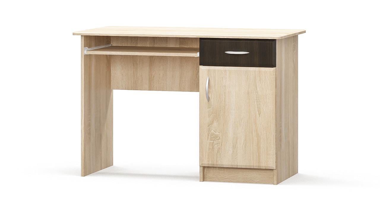 Письменный стол Мебель Сервис прямой однотумбовый с полками 110х75 см Дуб сонома/Венге (stil_1_tumba1_MDF_MS) - фото 1