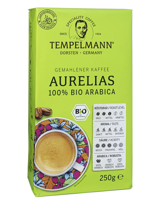 Кофе молотый Tempelmann Aurelias Bio 250 г (35370903)