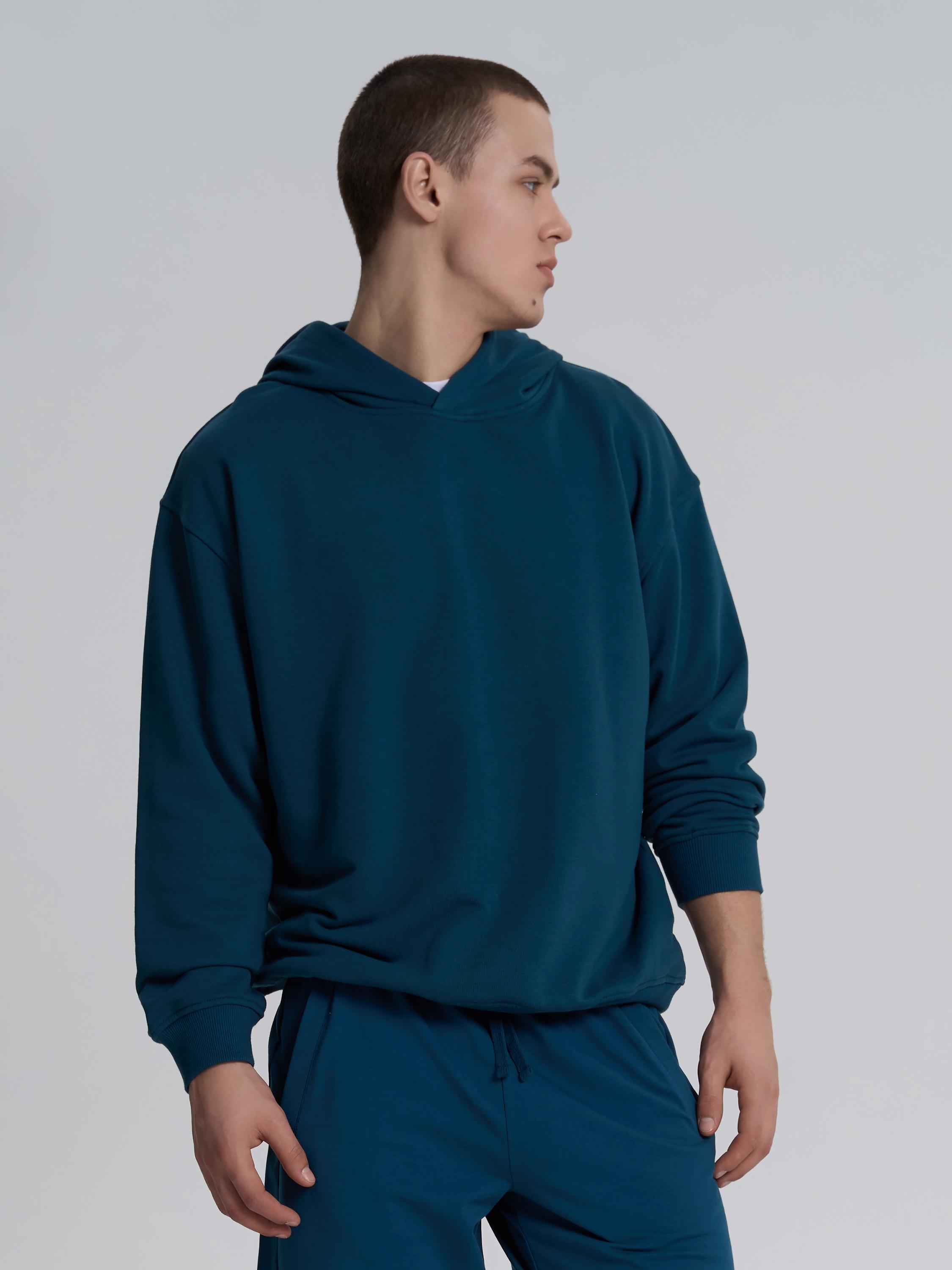 Худі чоловічий без кишені ROZA 240619 XS Синьо-зелений (4824005723681) - фото 8 Худі чоловічий без кишені ROZA 240619 XS Синьо-зелений (4824005723681) - фото 8