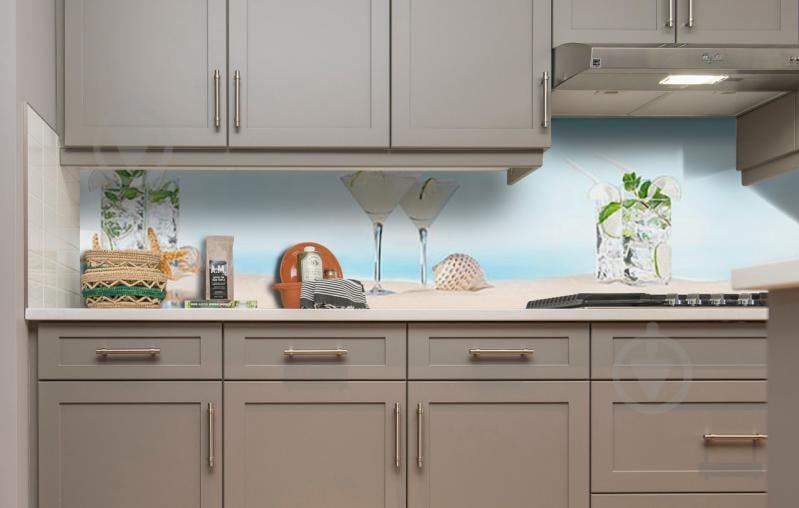 Наклейка виниловая кухонный фартук  Zatarga  "Коктейль на пляже"  600х2500 мм