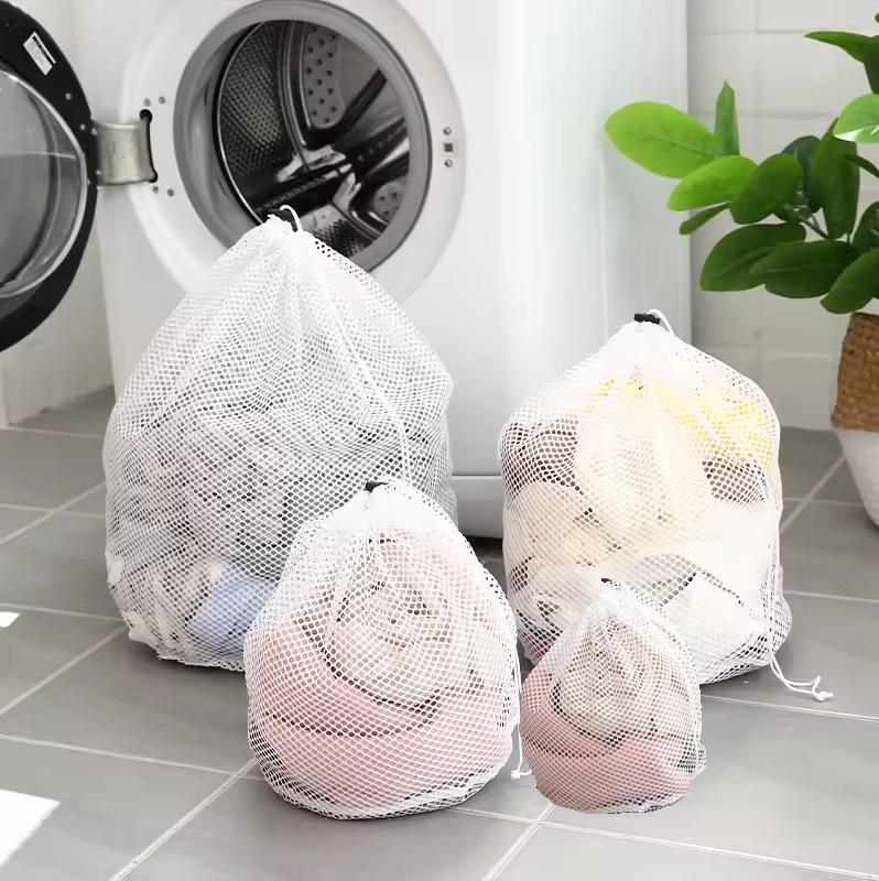 Комплект мешков для белья со шнурком сетка 4 шт. - фото 4