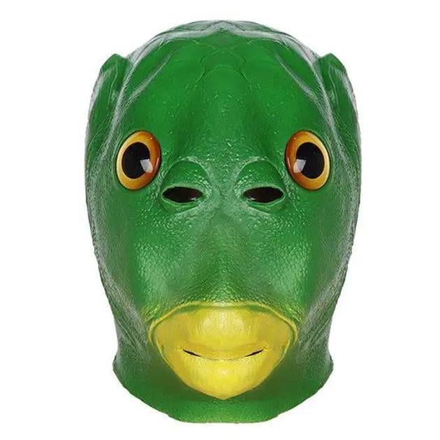 Маска голова рыбы латексная Зеленый (2396095174)
