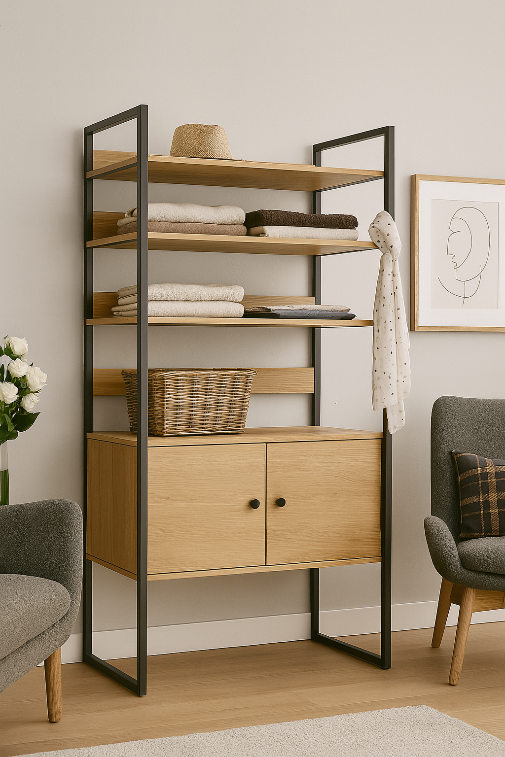 Стеллаж EcoLoft IN-2798 в стиле лофт 100х45x193 см (28527631)