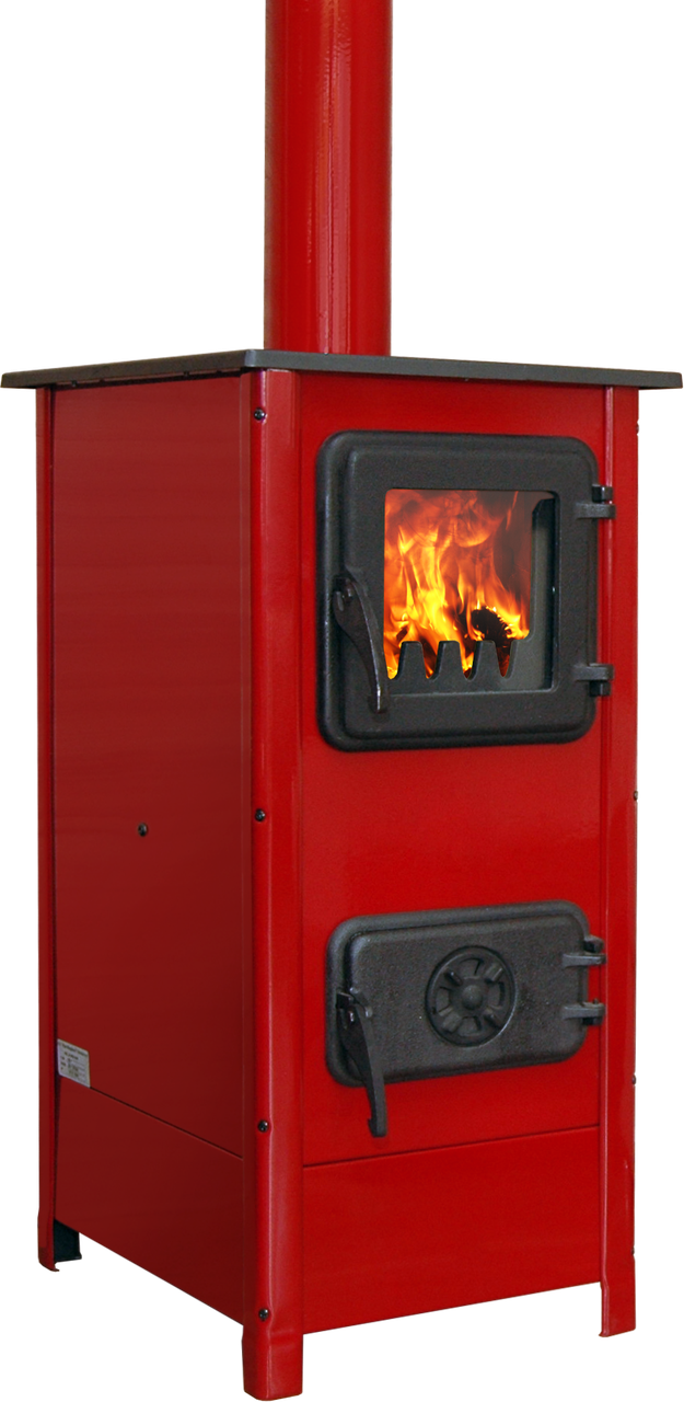 Печь отопительно-варочная на дровах MBS HERA 7 кВт Красная (CNT00007483)