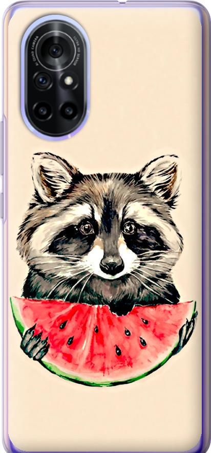 Чехол на Huawei Nova 8 Енотик с арбузом (4605u-2245-42517)
