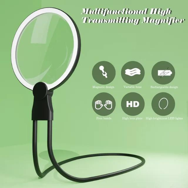 Увеличительное стекло нашийное GOSPO ручное двукратное с магнитом с подсветкой от USB 4в1 (L-0001) - фото 3 Увеличительное стекло нашийное GOSPO ручное двукратное с магнитом с подсветкой от USB 4в1 (L-0001) - фото 3