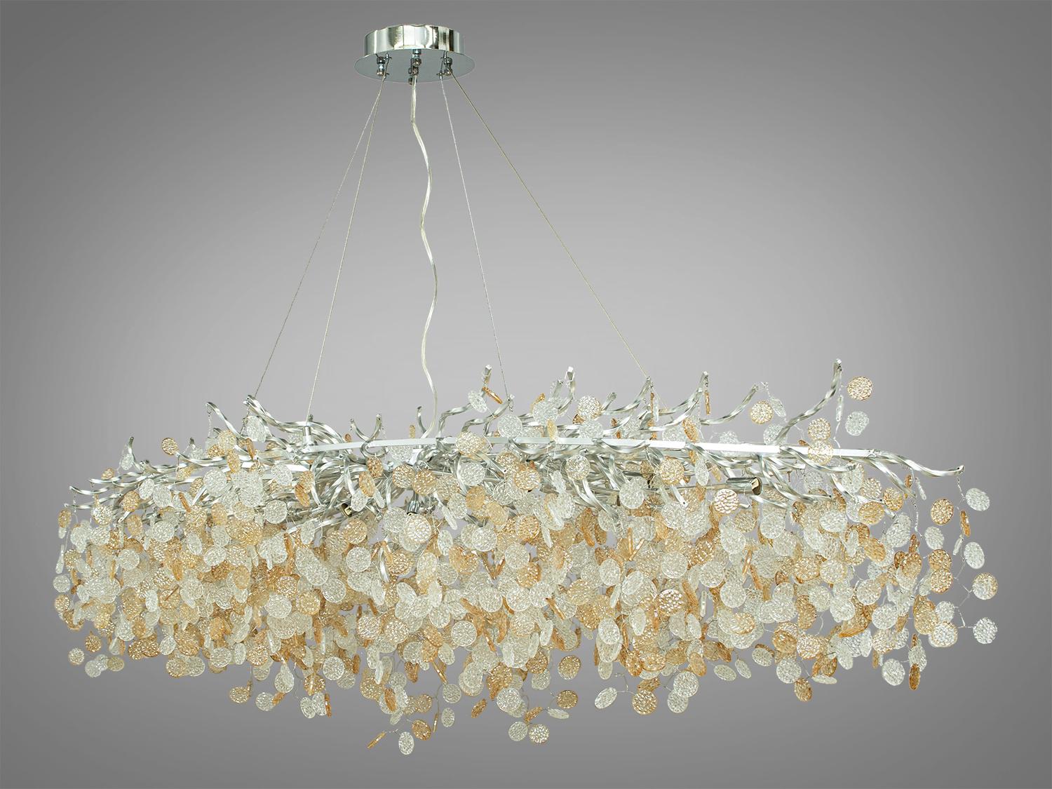 Люстра хрустальная подвесная 40 Вт Золотой (628/1500x750G)